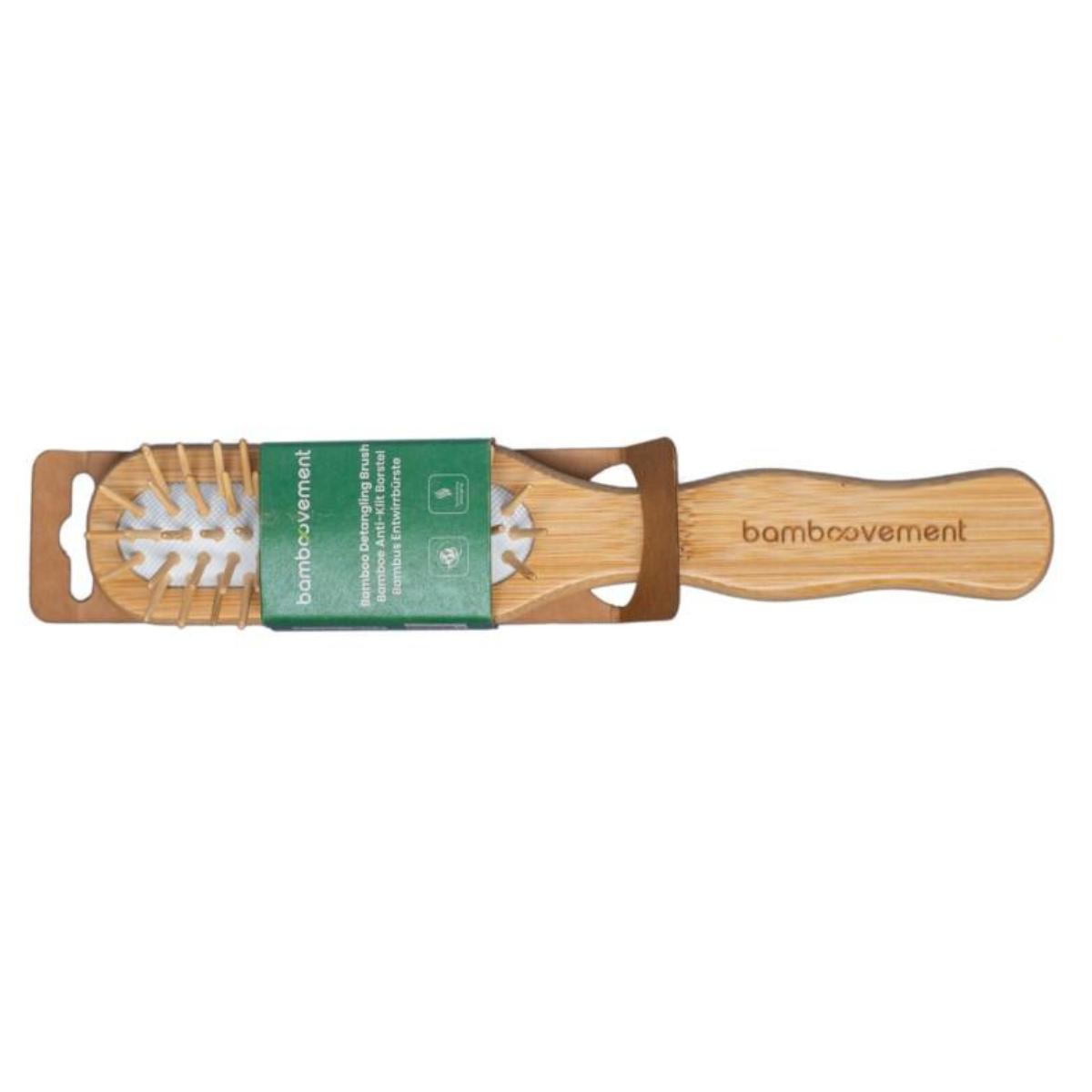 Escova de cabelo em bambu FSC. Cerdas longas e direitas. Especialmente concebida para desembaraçar.