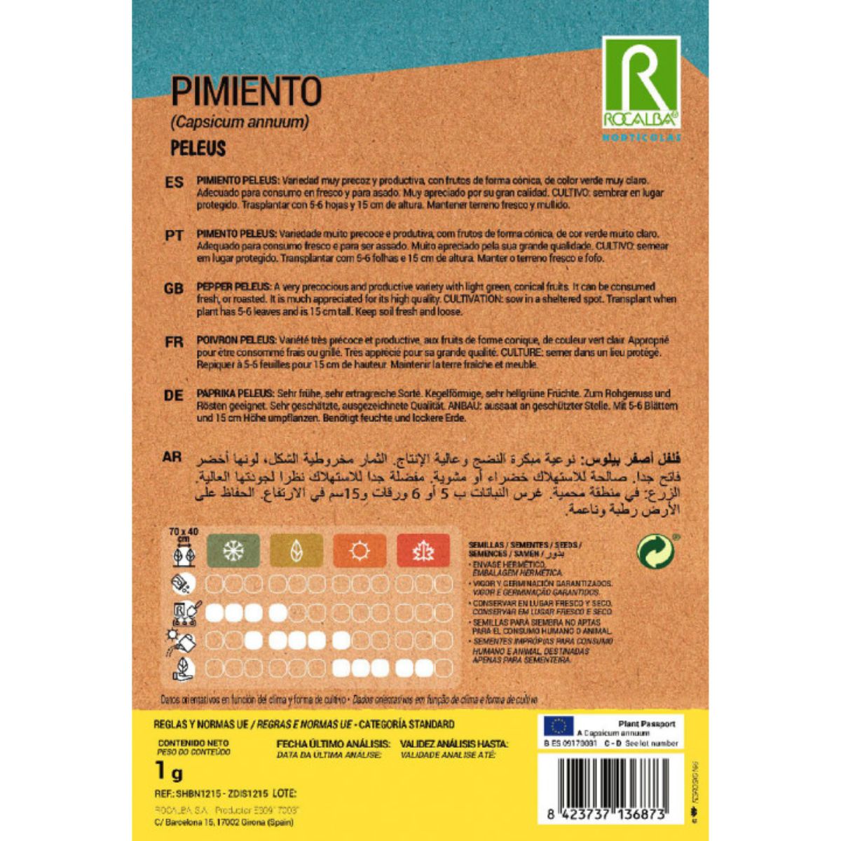 Sementes de Pimento Peleus