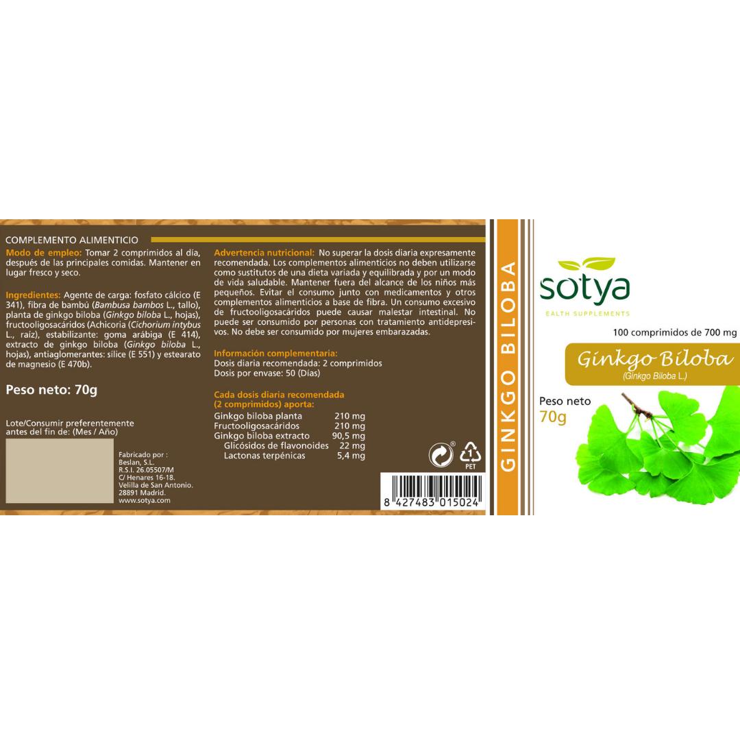 Ginkgo Biloba Sotya 100 Comp