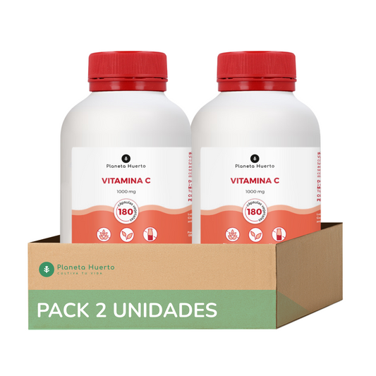 Embalagem 2xVitamina C 1000 mg Planeta Huerto 180 cápsulas vegetais