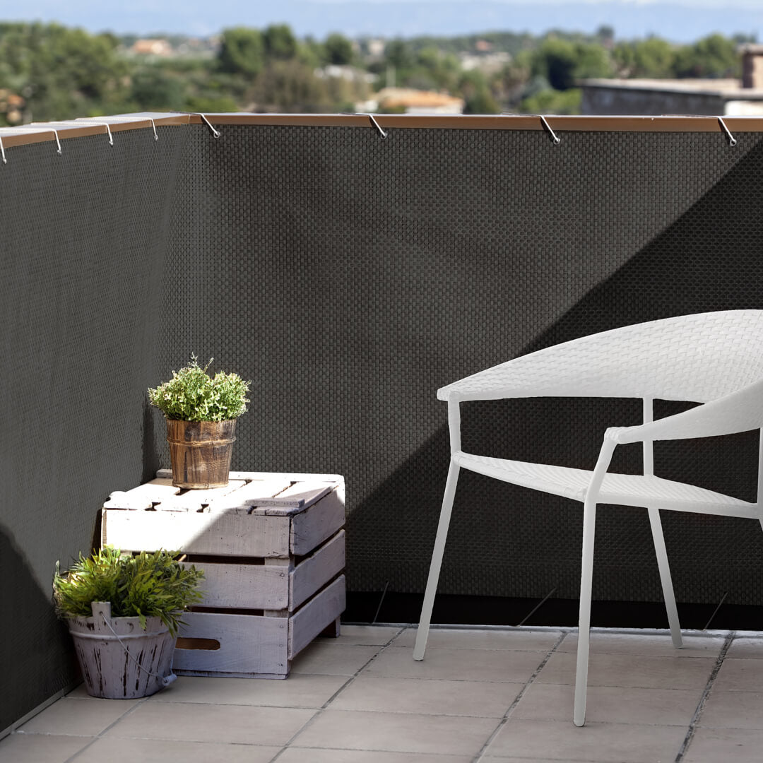 Malla De Balcón Rattan Luxe Black - Ocultación Máxima - 0,9x3 M - Multicolor_2