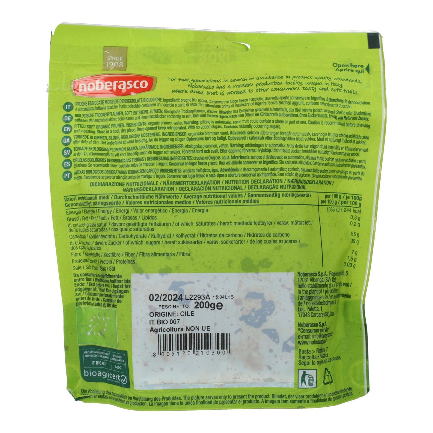 Ameixas macias sem caroço Noberasco 200 g