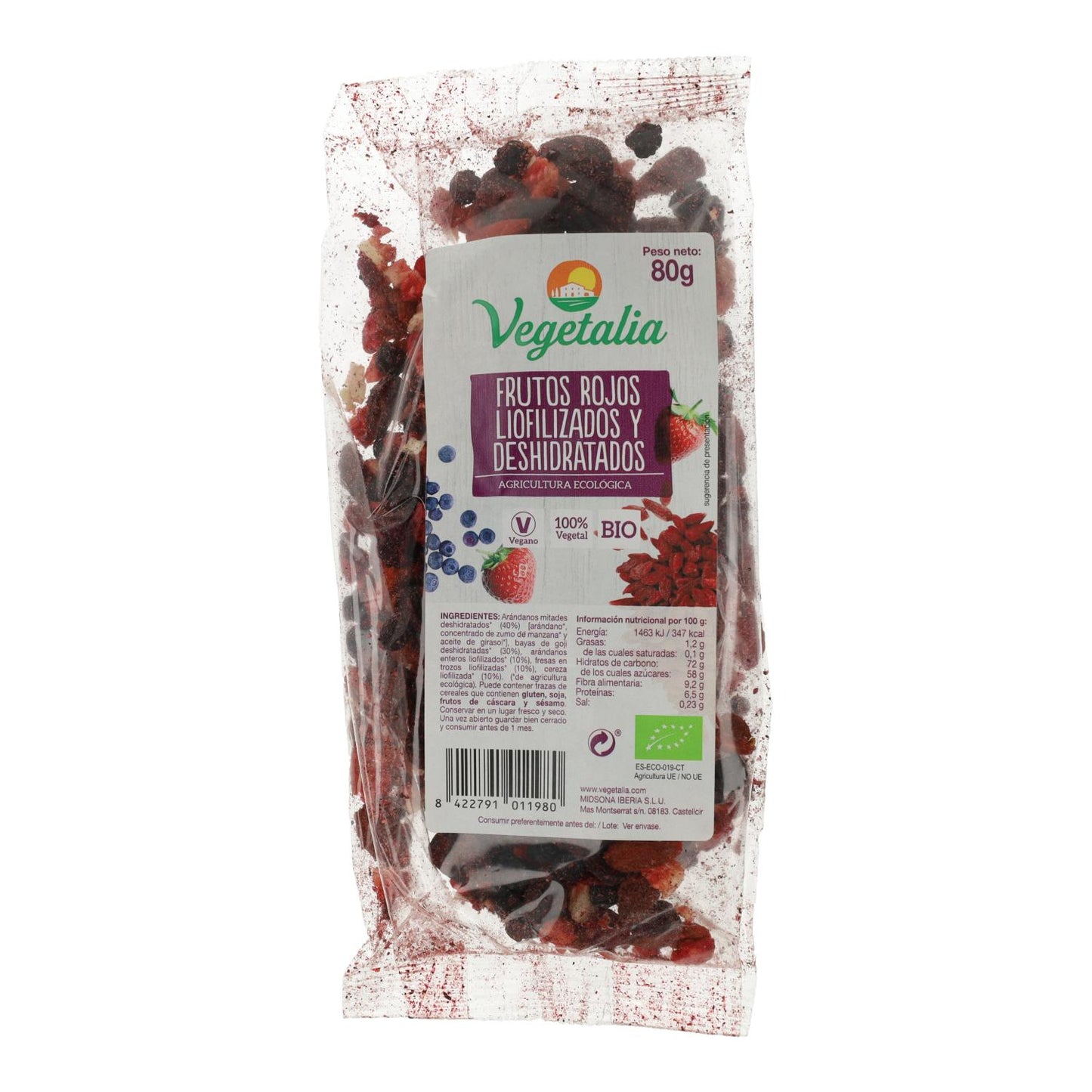 Mix de Frutos Vermelhos Liofilizados Bio 80G Vegetalia
