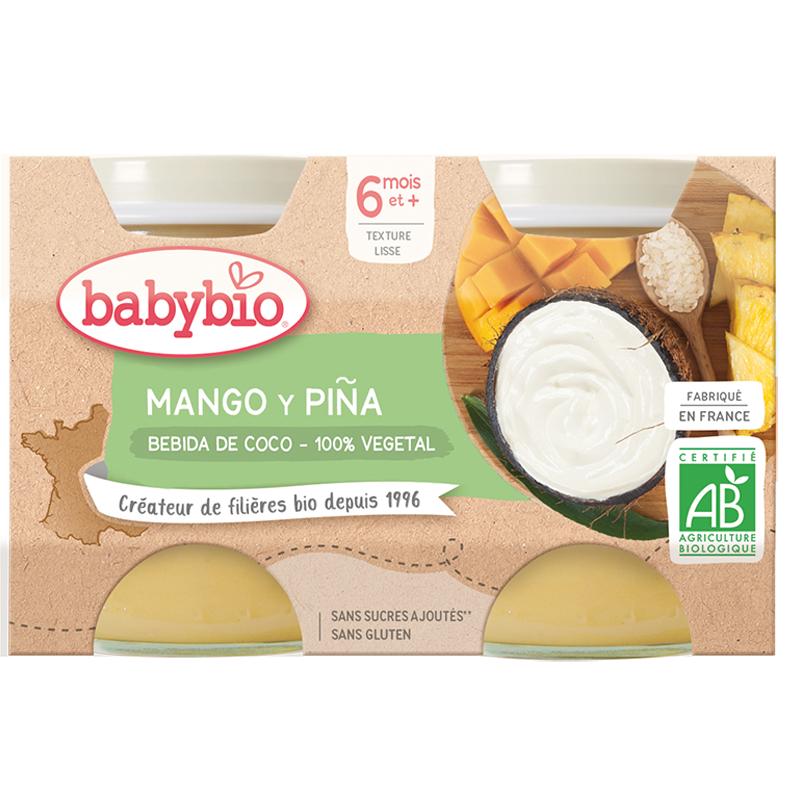 Bebida de Iogurte Vegetal Manga, Ananás e Coco 2x130g, Babybio