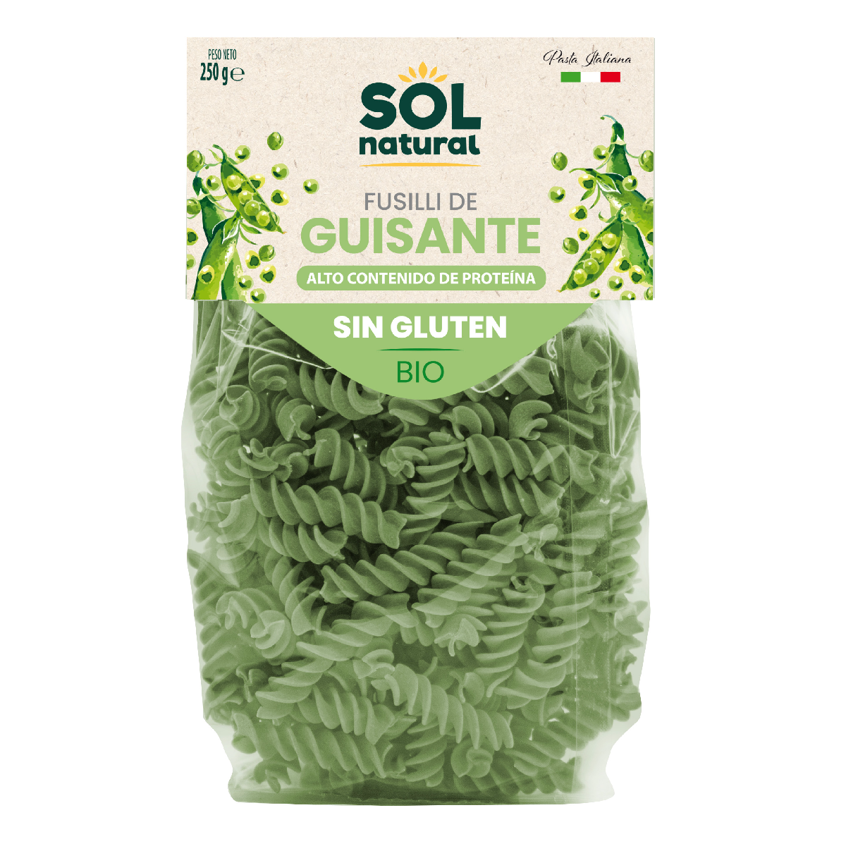 Sol Natural Bio Fusilli Ervilha Sem Glúten 250 g