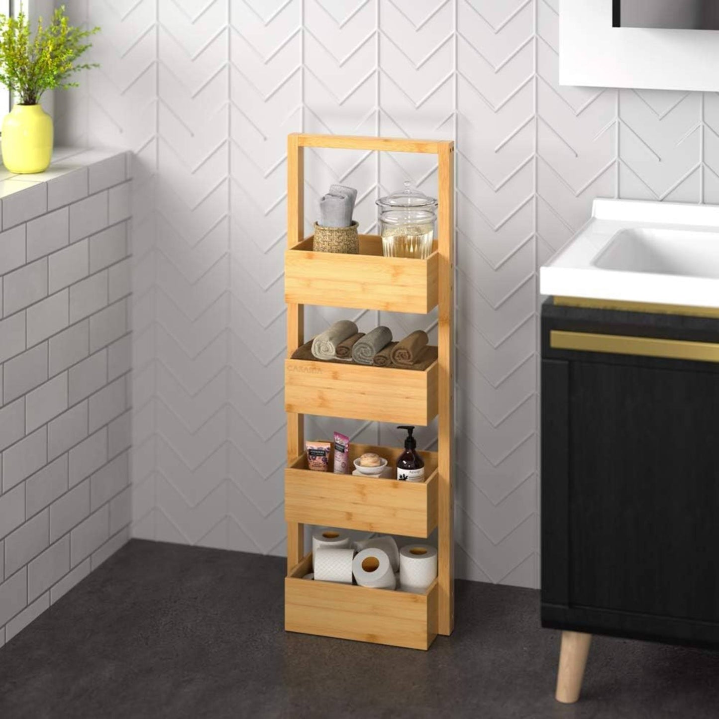 Well Home Organizador De Baño En Bambú Con 4 Niveles H.88cm_2