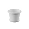 Vaso redondo Terra com pires branco pacote 18 x 13 cm