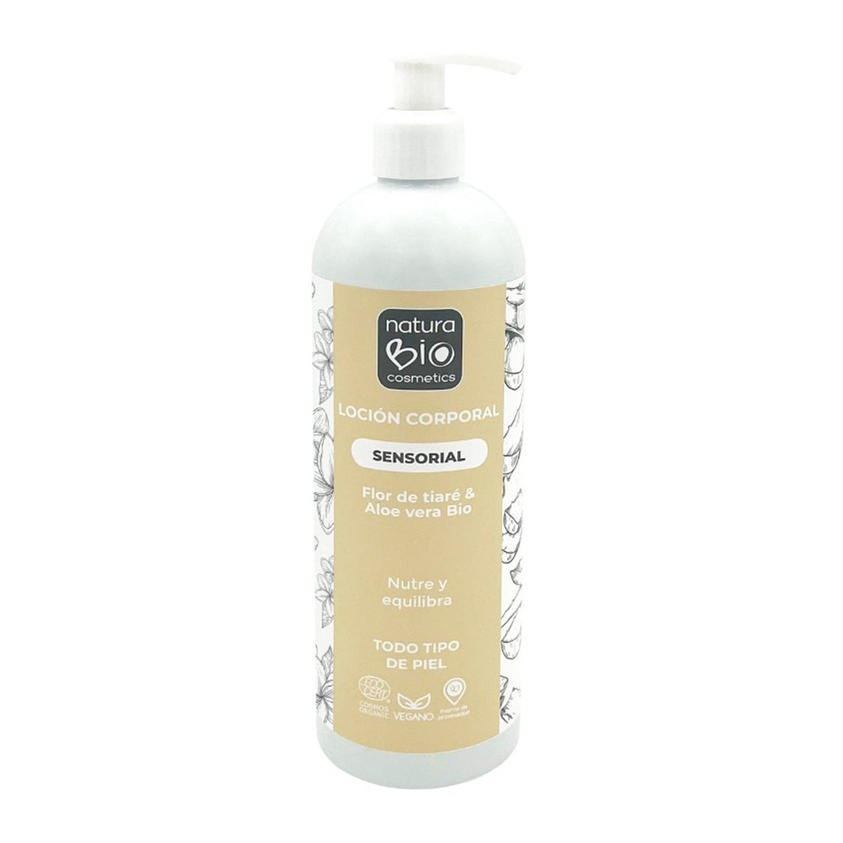 Loción Corporal Sensorial Flor Tiare & Aloe Vera Bio NaturaBIO 500 ml