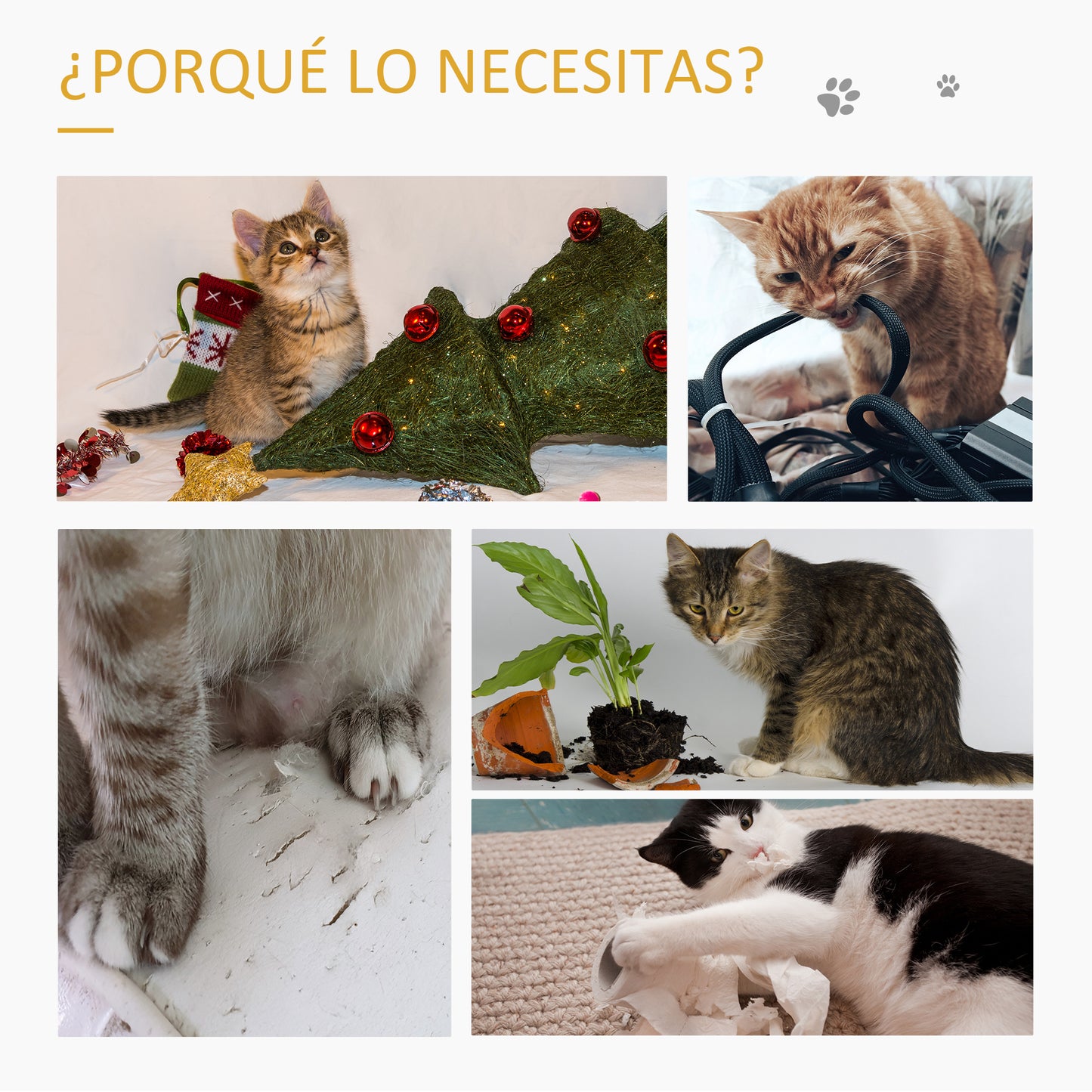 Pawhut Árbol Rascador Para Gatos Con Cueva Rampa Poste De Sisal Bola 30x30x50 Cm_5