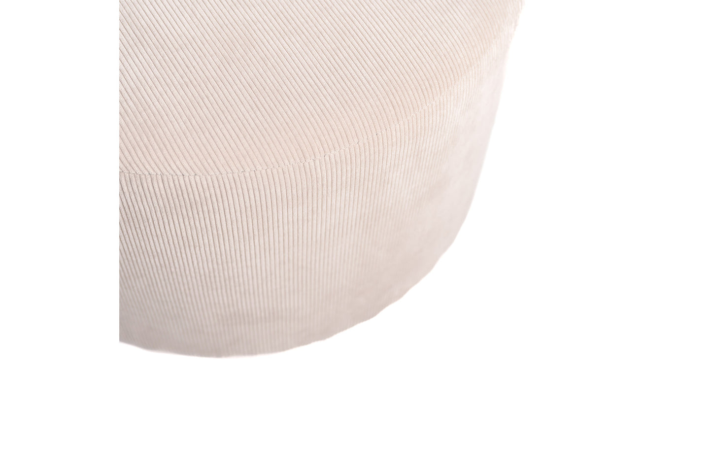 Grand Pouf, Bout De Canapé Taburete De Salón Taburete Redondo De Pana Beige D50x30cm- Muebles De Salón_1