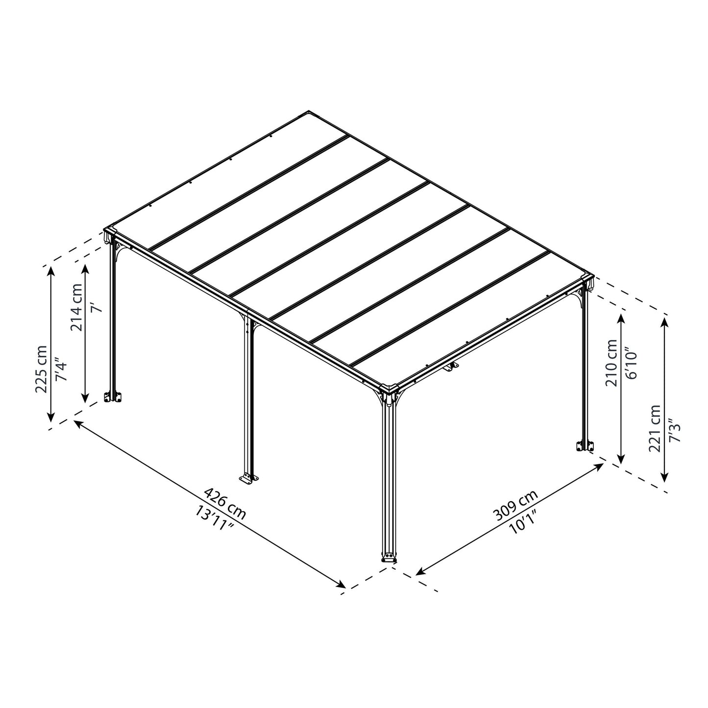 Gazebo Gazebo Milano 426x309 cm