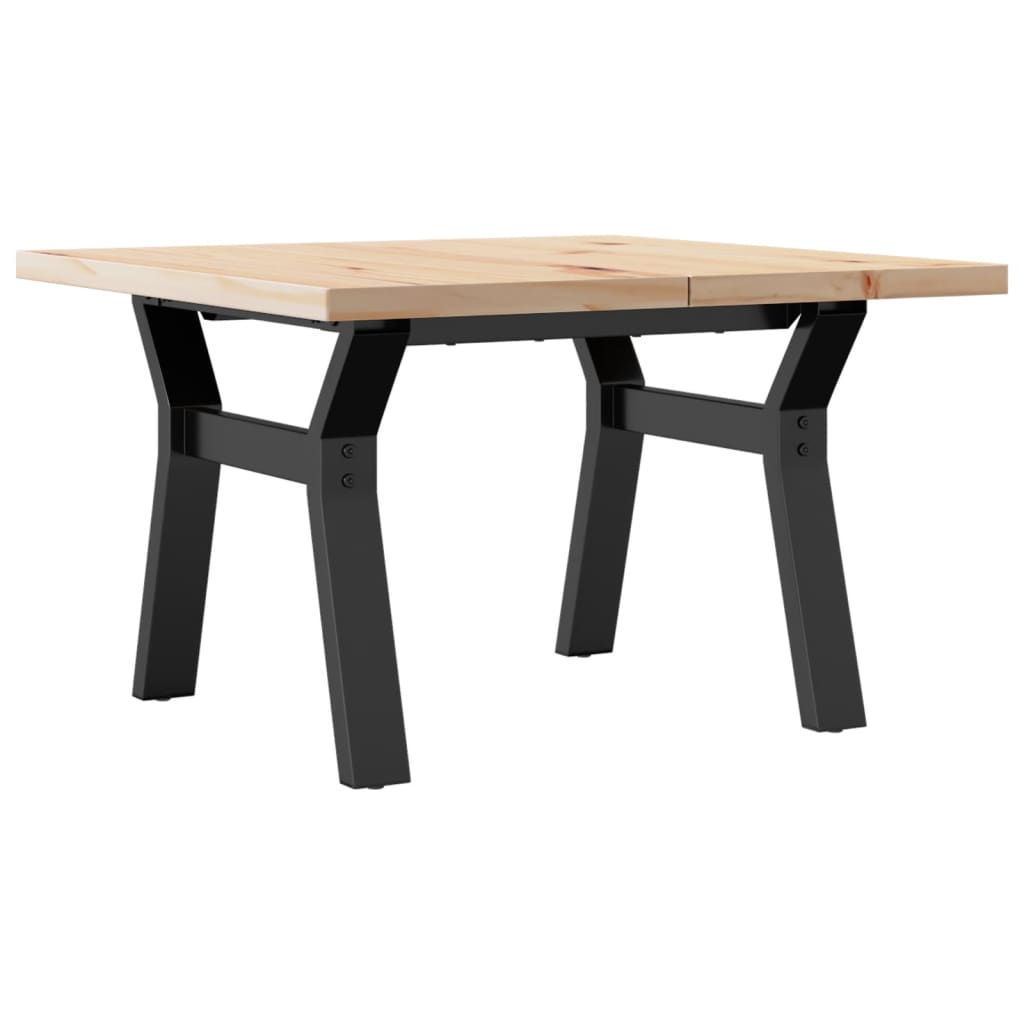 Mesa De Centro Marco Y Madera Maciza Pino Y Acero 60x60x40,5 Cm_4