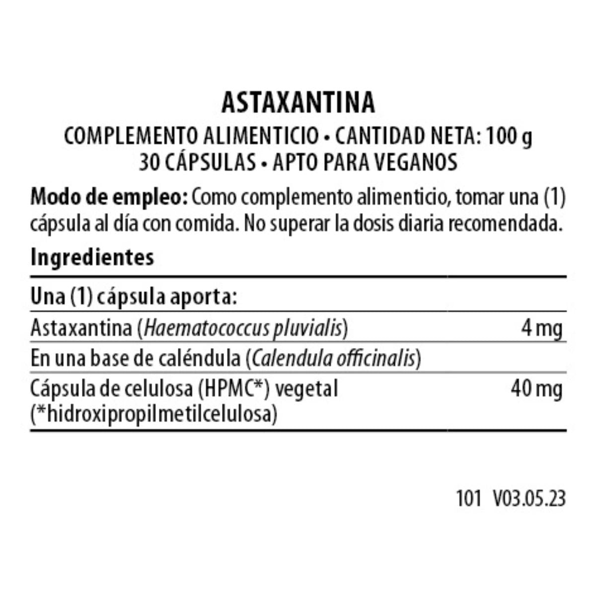 Astaxantina 30 cápsulas vegetais