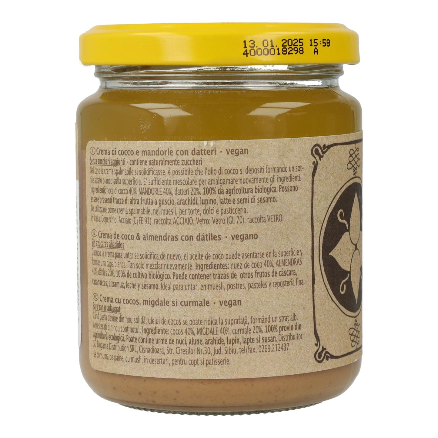 Creme de Amêndoa e Coco Biológico Rapunzel 250g