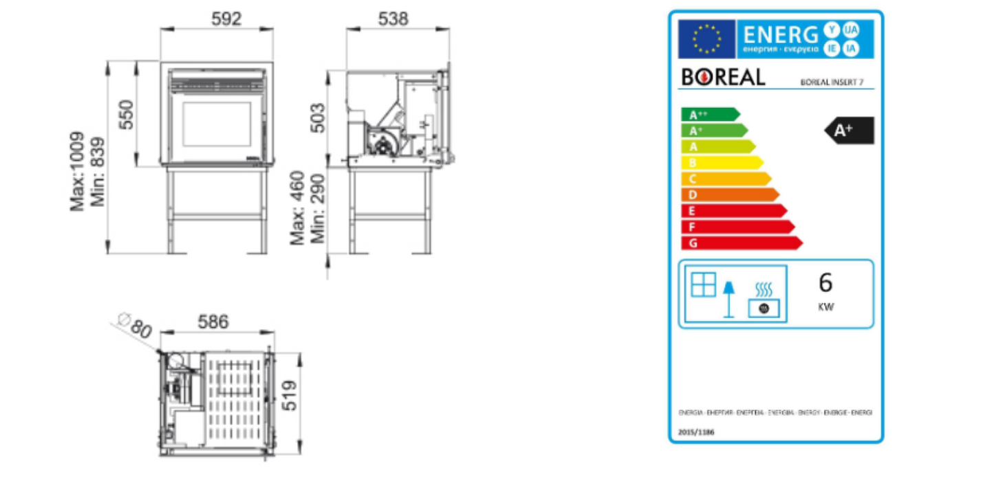 Bricosol Estufa De Pellet Insertable Boreal Modelo Insert 7 Kw_3