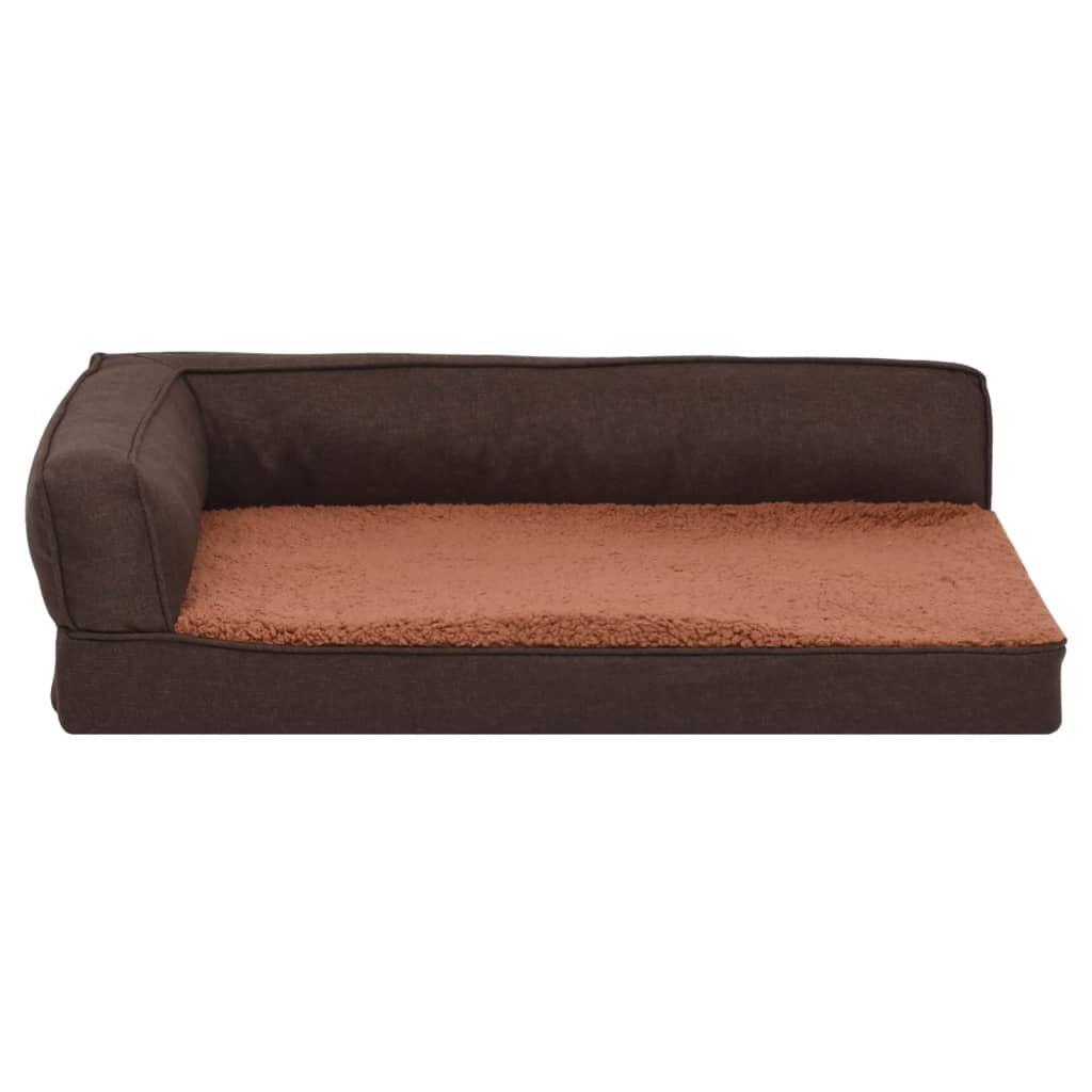 Vidaxl Colchón De Cama De Perro Ergonómico Aspecto Lino Marrón 60x42cm_5