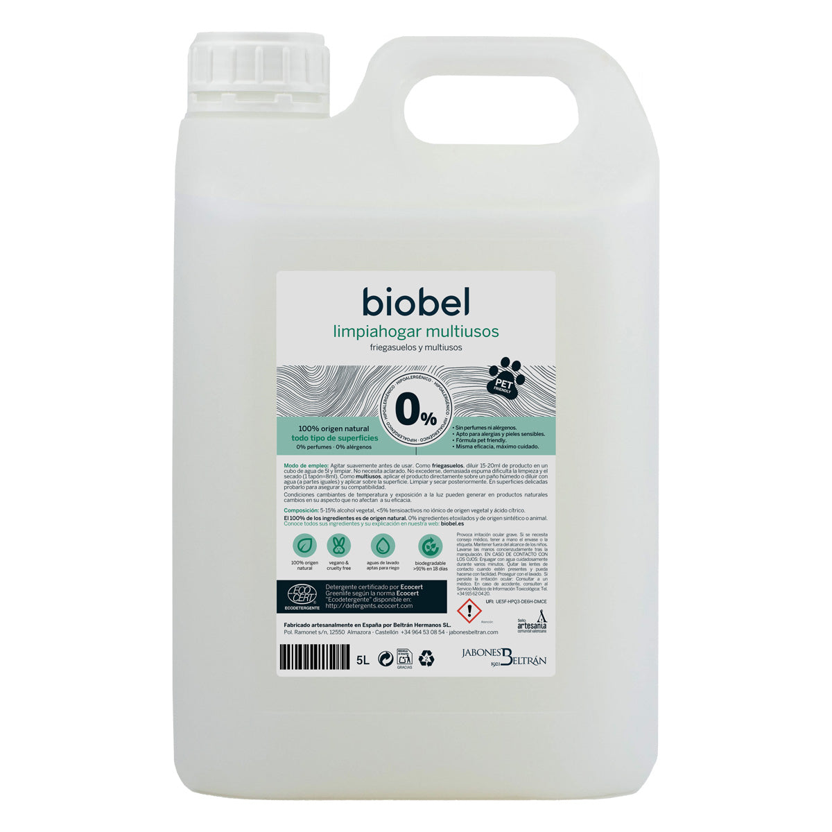 Biobel Limpador Doméstico 0% Concentrado 5L