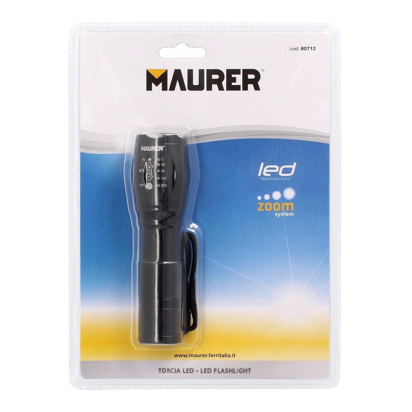 Linterna Led De Mano Metalica A Pilas (3 Aaa) 300 Lumenes 5 Watt. Con Función Zoom_2