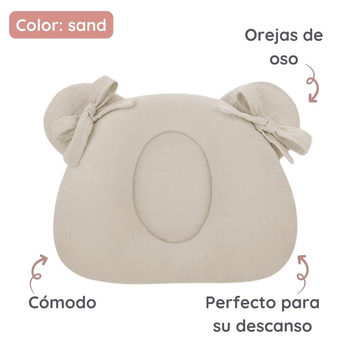Natural Baby Almohada Cojin Plagiocefalia Bebés Muselina_3