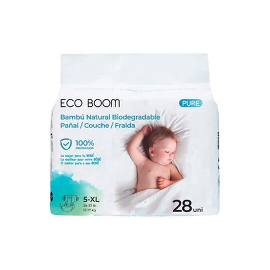 Fralda Pure Premium ECO BOOM Bamboo T5/XL (12 a 17 kg) 28 unidades