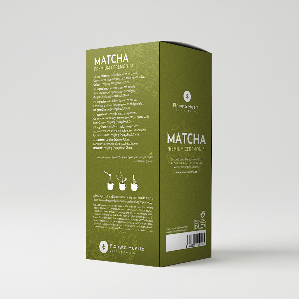 Té Matcha grado Ceremonial PREMIUM en polvo Planeta Huerto 200 g