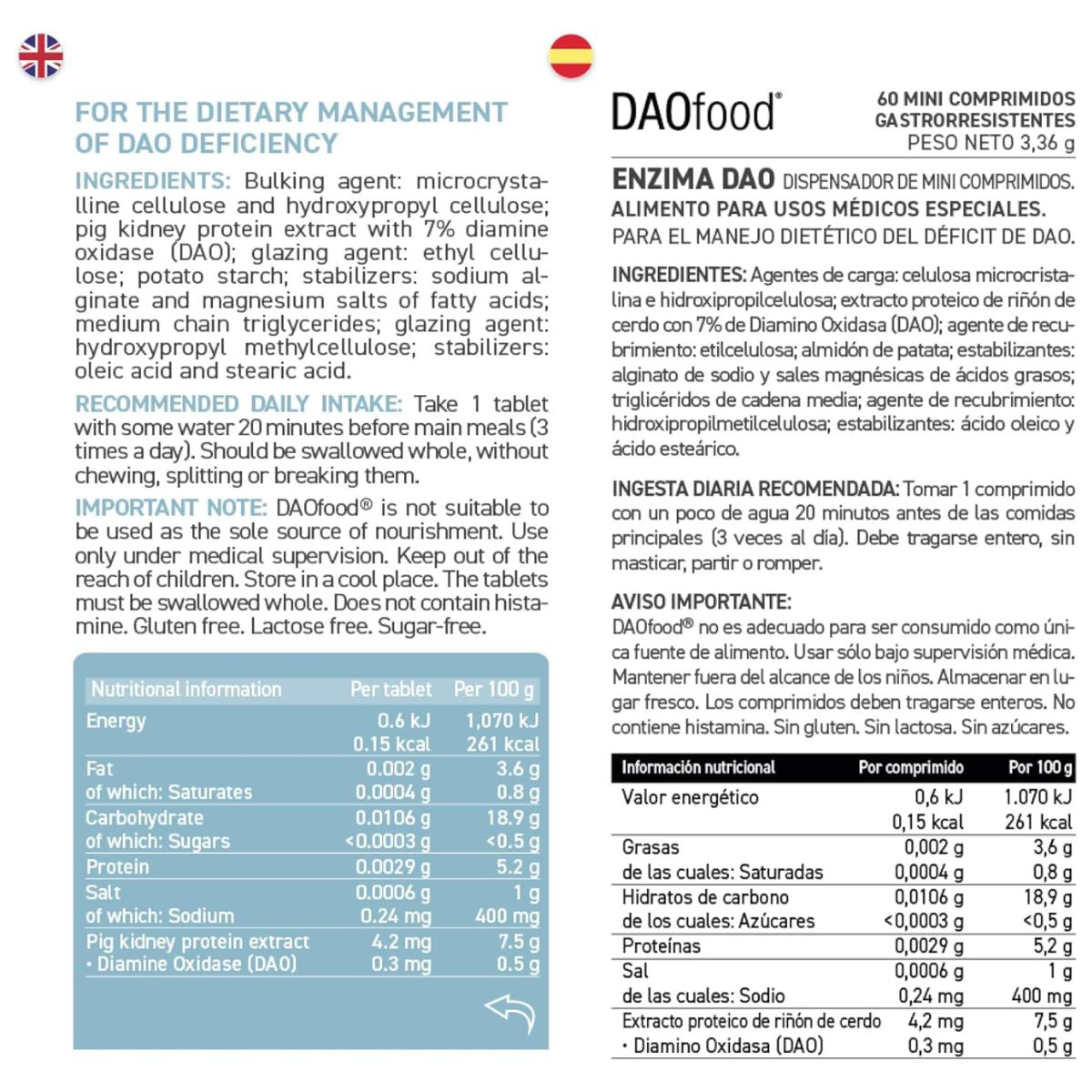 Dispensador DAOfood® 60 mini comprimidos