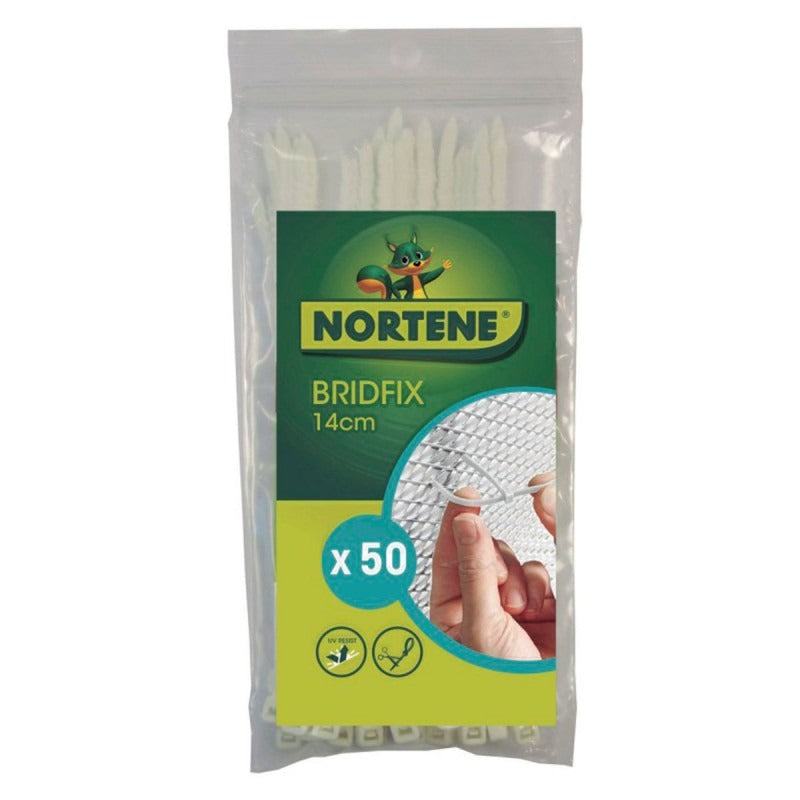 Abraçadeiras Bridfix brancas 50 unidades Nortene