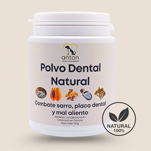 Polvo dental natural para perros y gatos – Combate sarro, placa y mal aliento – 150 g