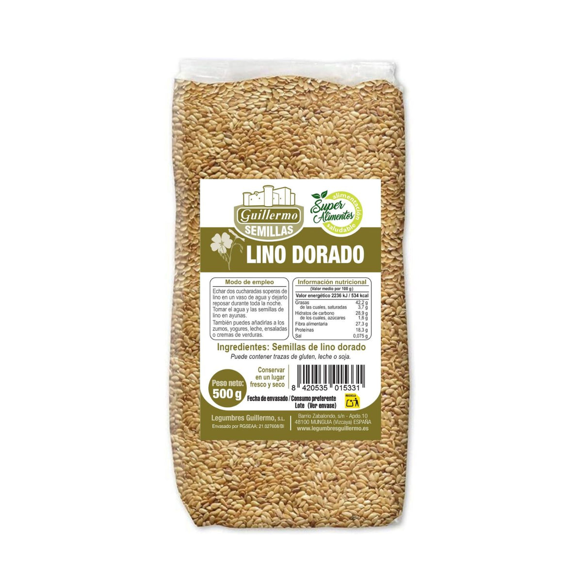 Semillas De Lino Dorado - 500 G, Paquete_0