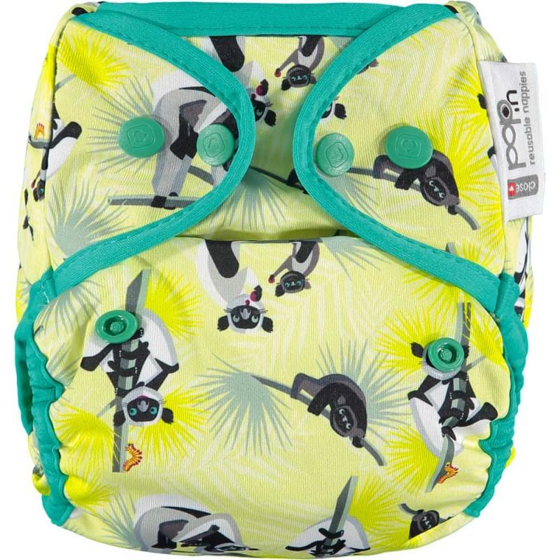 Fralda reutilizável de bambu Lemur Close Parent Pop-in com botões de pressão