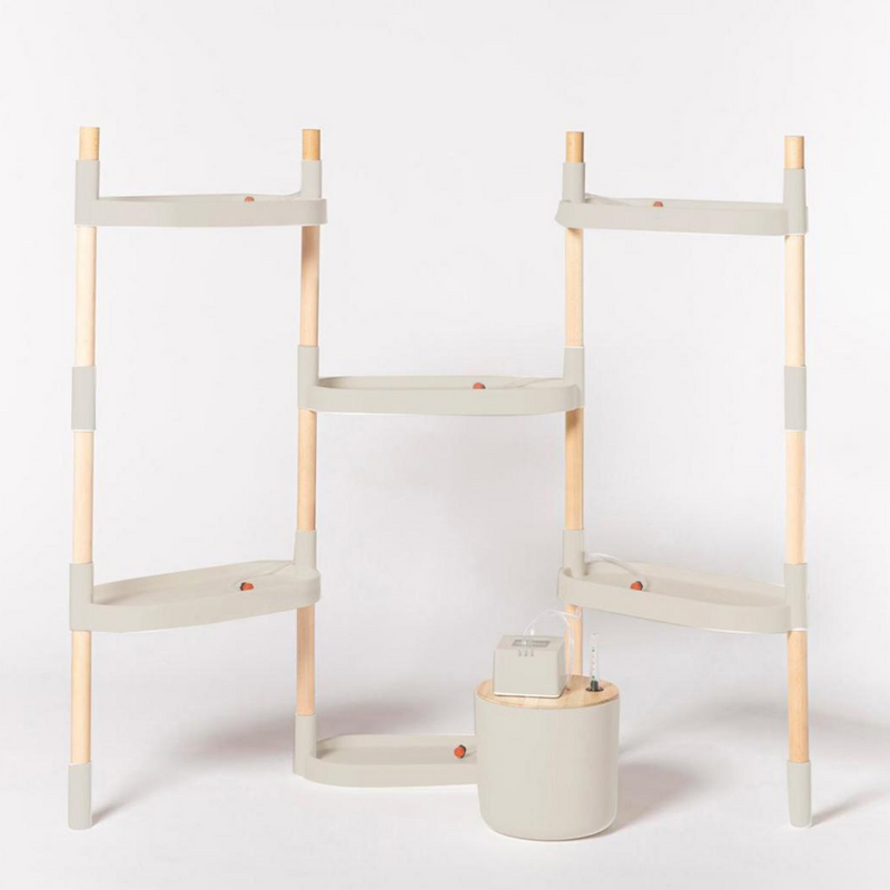 Soporte Modular Citysens De 6 Bandejas – Gris Claro, Polipropileno 100% Reciclado Y Madera Ecológica Pefc_4