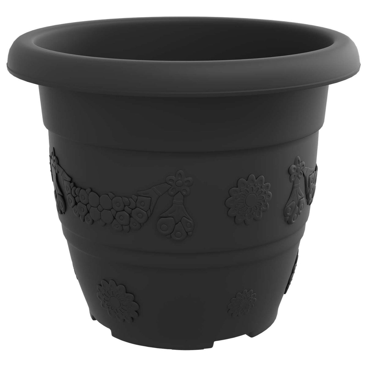 Macetas 24 Uds. Negro Ø 30 X 25 Cm Plástico_5