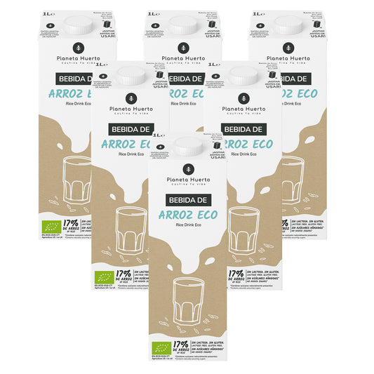 Pack de 6 Bebidas de Arroz Planeta Huerto Eco 1L