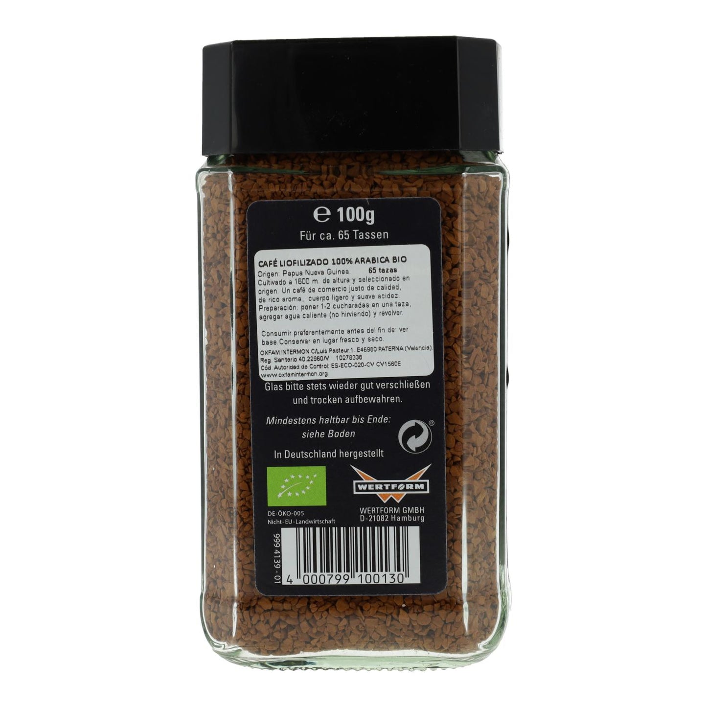 Café Arábica Liofilizado de Comércio Justo BIO Mount Hagen 100g
