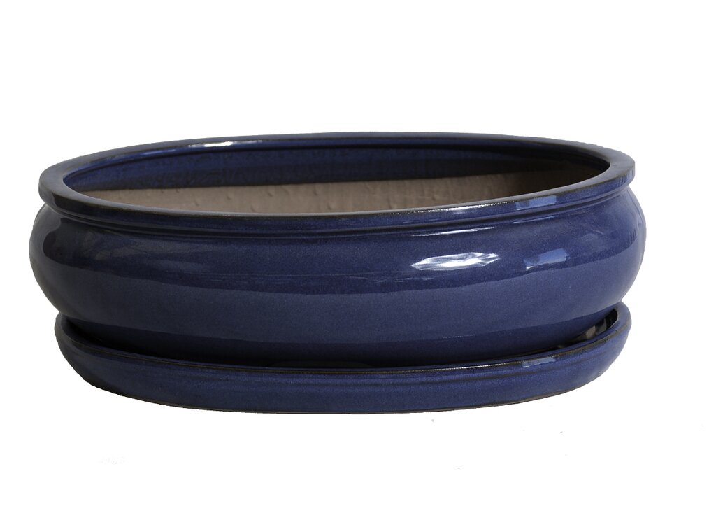 Tiesto Oval Azul Rhea Con Plato 31x25x9cm_0