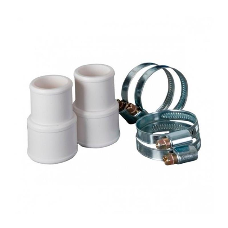 Kit 2 conectores Ø 38-32 + 4 abrazaderas metálicas Gre