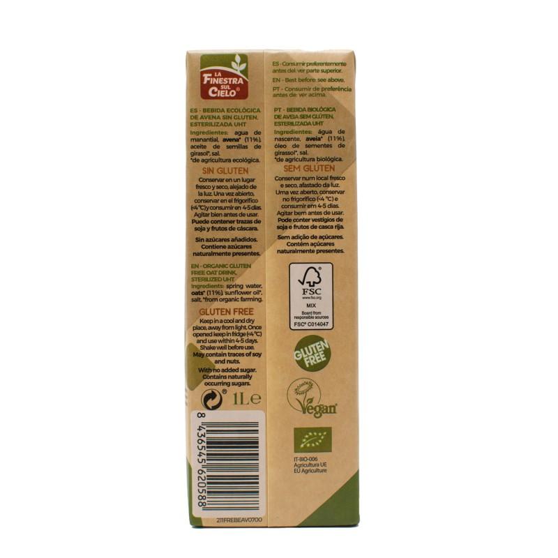 Pack 6 x Bebida de Aveia Sem Glúten La Finestra Sul Cielo 1 L