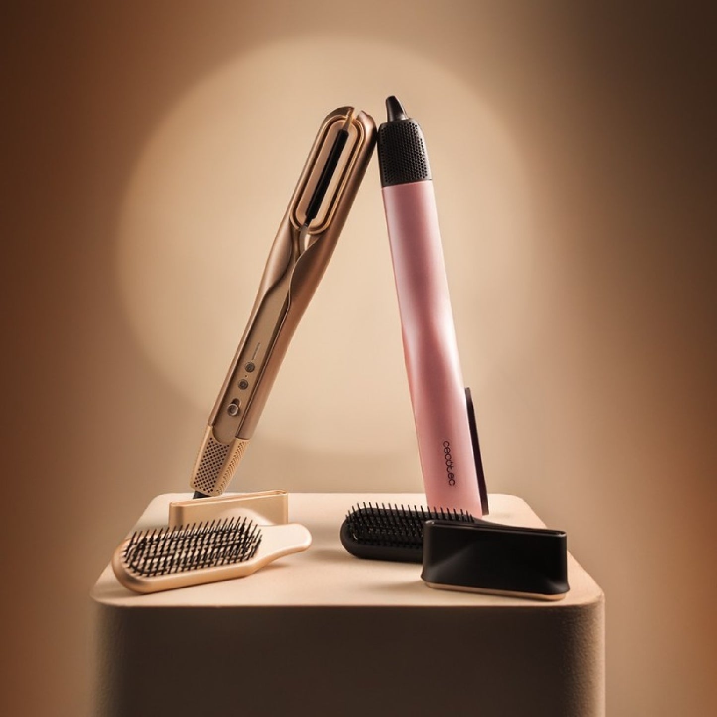 Cecotec Plancha De Pelo Con Aire Airlisse 2in1 Forcedry Champagne. 1000w, Flujo De Aire 19,7m/s, 2 Cabezales Imantados_4