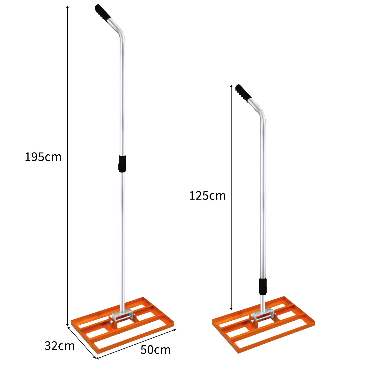 T-mech Rastrillo De Nivelación De Césped De Jardín De 50cm - Naranja_4