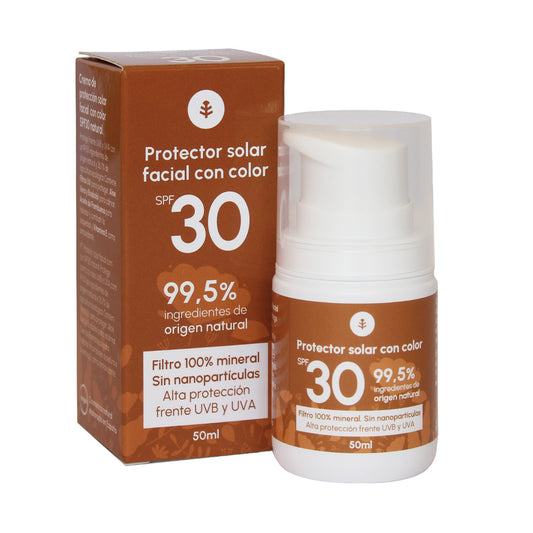Creme Protetor Solar Facial 100% Mineral com Cor Planeta Huerto FPS 30 50 ml