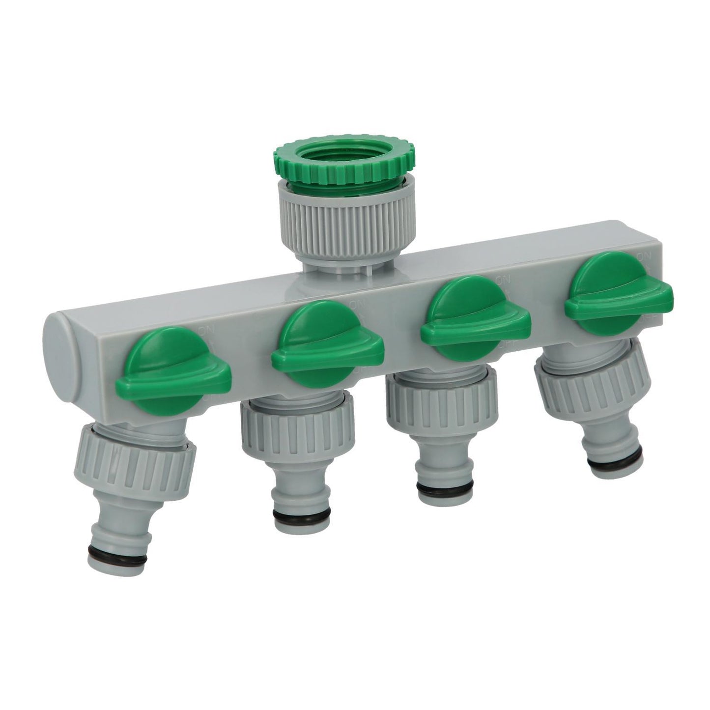 Adaptador Manguera Plastico 3/4 - 1  4 Vias, Distribuidor 4 Vias, Divisor Manguera, Ajuste Independiente, Tomas 1/2+adaptador