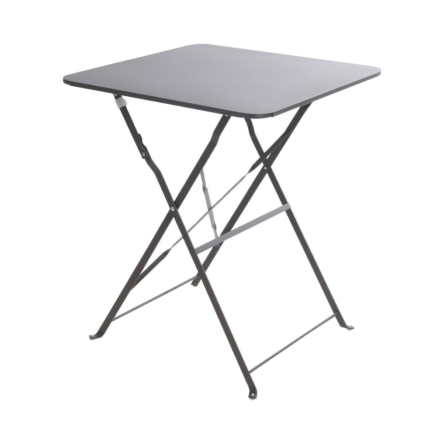 Mesa quadrada em metal cinzento antracite mate, 60X60X71 cm.