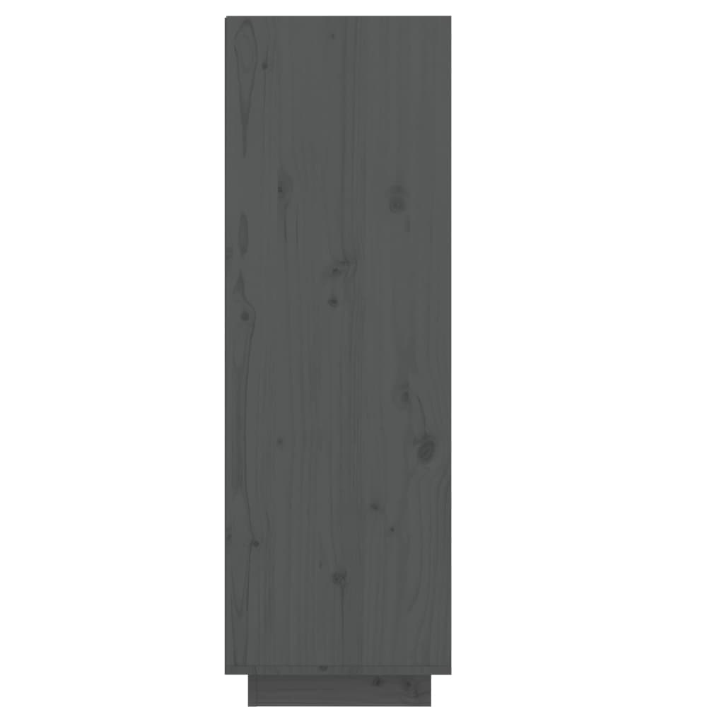 Mueble Zapatero De Madera Maciza De Pino Gris 30x34x105 Cm / Vetonek_5