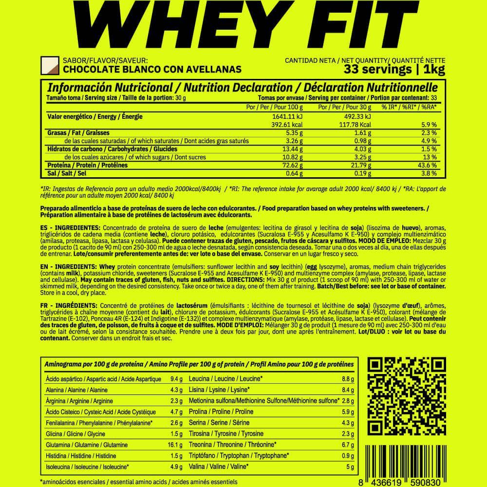 Whey Fit - 1kg - Chocolate Blanco Con Avellanas - Aumenta La Masa Muscular - Masmusculo_5