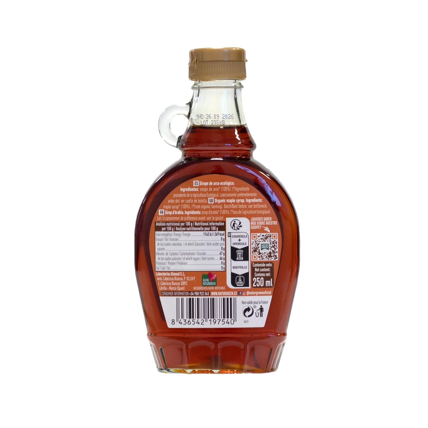 Xarope de ácer orgânico NaturGreen 250 ml