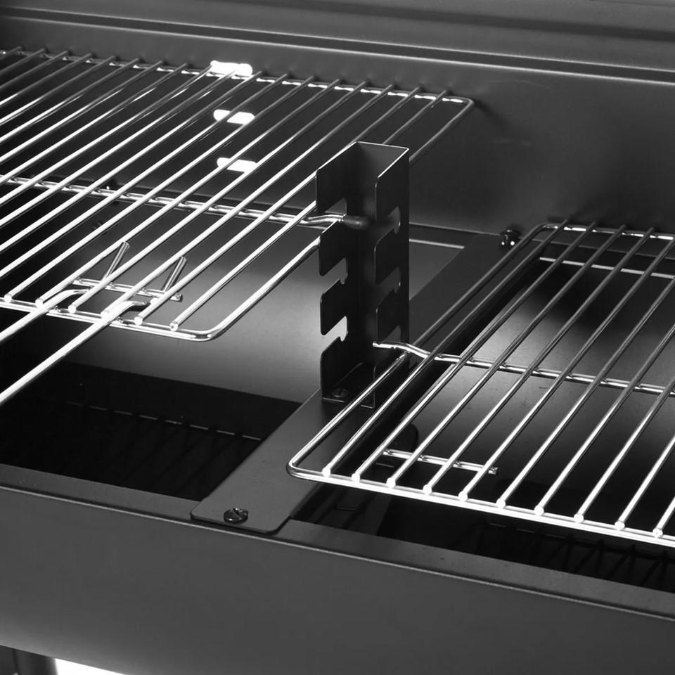 Grelhador retangular a carvão aço preto 107 x 58 x 94 cm Ldk Garden