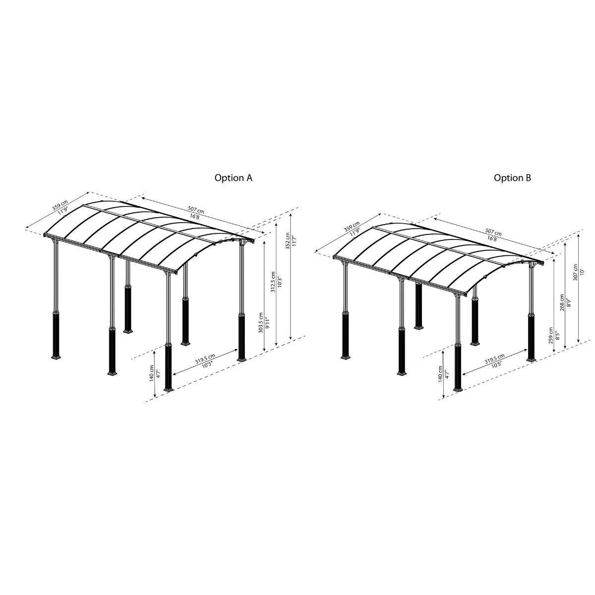 Garagem Alpine Carport 507x360 cm