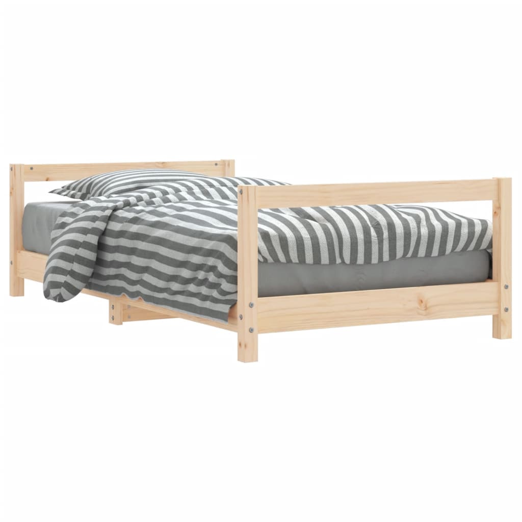 Estructura De Cama Para Niños Madera Maciza De Pino 80x160 Cm / Vetonek_5