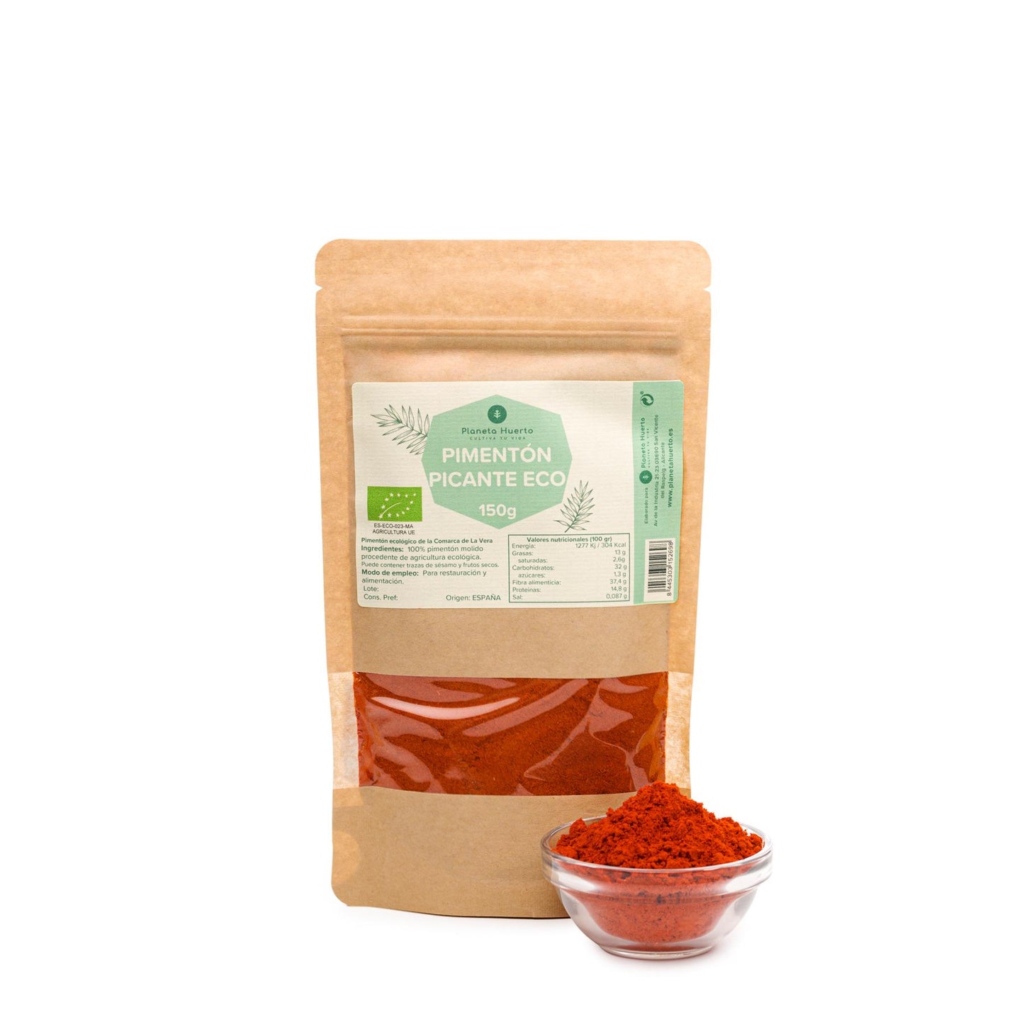 Paprika picante em pó ECO Planeta Huerto 150 g