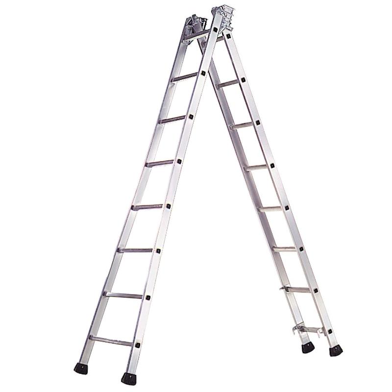 Escalera Aluminio Industrial Pronor 2 Tramos 10+10 Peldaños_0
